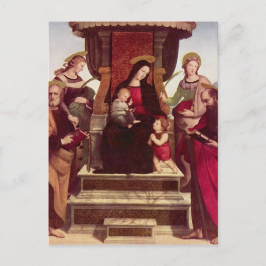 Carte Postale Madonna et l'enfant intronisé par les saints de Ra (Devant)