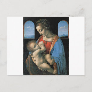 Carte Postale Madonna Litta par Leonardo da Vinci C. 1490-1491