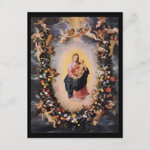 Carte Postale Madonna plus jeune avec Balen Brueghel enfant Cart