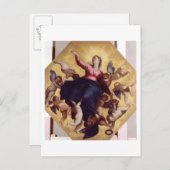 Carte Postale Madonna Portée par les Anges (fresque au plafond) (Devant / Derrière)