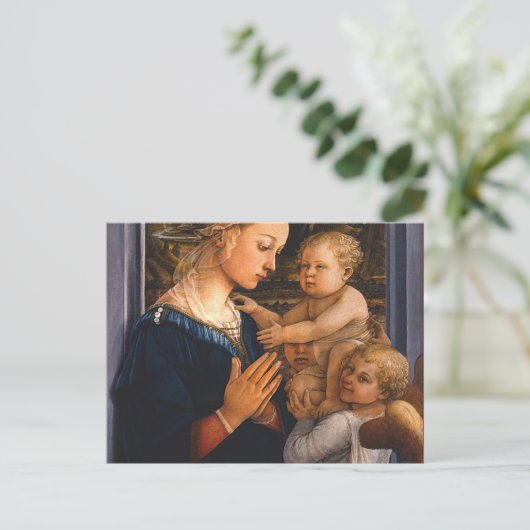 Carte Postale Madonna With Child And Two Angels By Filippo Lippi (Debout devant)