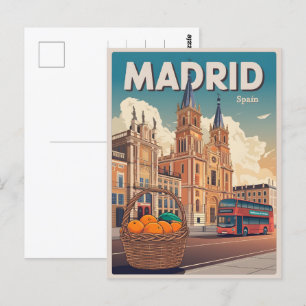 Carte Postale Madrid bus espagne vintage voyage souvenirs, cadea