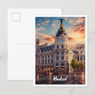 Carte Postale Madrid City Espagne Art Voyage célèbre place