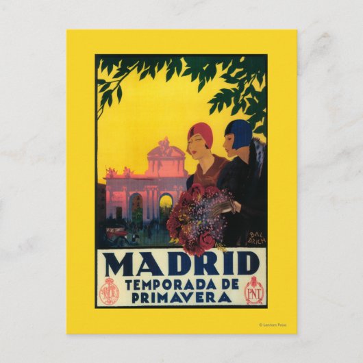Carte Postale Madrid en affiche promotionnelle de voyage de (Devant)
