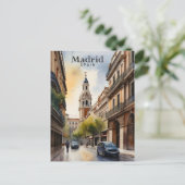 Carte Postale Madrid Espagne Aquarelle Peinture Voyage (Debout devant)