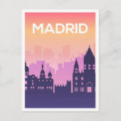 Carte Postale Madrid Espagne Art Travel Illustration (Devant)