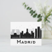 Carte Postale Madrid, Espagne | Skyline de la ville en noir et b (Debout devant)