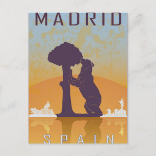 Carte Postale Madrid Espagne vintage voyage Ours
