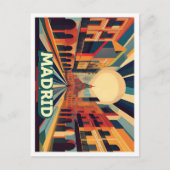 Carte Postale Madrid Espagne Voyage artistique coloré (Devant)