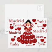 Carte Postale Madrid España muñeca flamenca (Devant / Derrière)