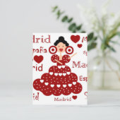 Carte Postale Madrid España muñeca flamenca (Debout devant)