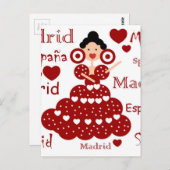 Carte Postale Madrid España muñeca flamenca (Devant / Derrière)