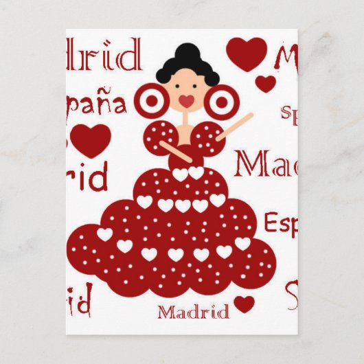 Carte Postale Madrid España muñeca flamenca (Devant)