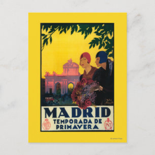 Carte Postale Madrid in Springtime Travel Promotional Poster