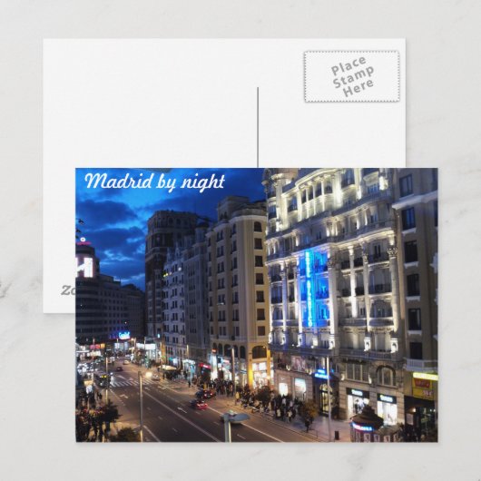 Carte Postale Madrid la nuit (Devant / Derrière)