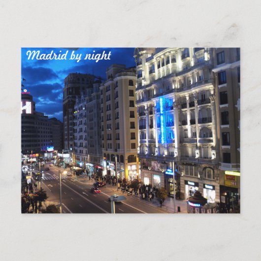 Carte Postale Madrid la nuit (Devant)
