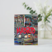 Carte Postale Madrid por la noche en la Gran Vía (Espagne) (Debout devant)