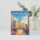 Carte Postale Madrid - Puerta del Sol Espagne (Debout devant)