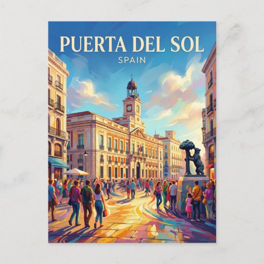 Carte Postale Madrid - Puerta del Sol Espagne (Devant)