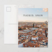 Carte Postale Madrid Spain Aerial Cityscape (Vertical) Travel  (Devant / Derrière)