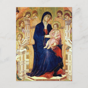 Carte Postale Maestà, détail de Madonna et Enfant sur le trône