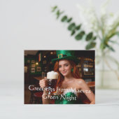 Carte Postale Maeve en corset émeraude Pub irlandais St Patrick' (Debout devant)