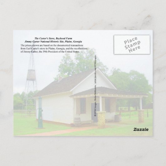 Carte Postale Magasin à Jimmy Carter Boyhood Farm, Plaines, GA (Dos)