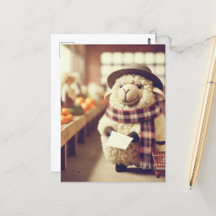 Carte Postale Magasin adorable de moutons