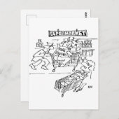 Carte Postale Magasin de détectives dans un supermarché (Devant / Derrière)