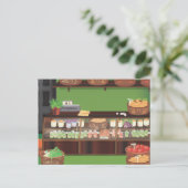 Carte Postale Magasin de fruits et légumes (Debout devant)