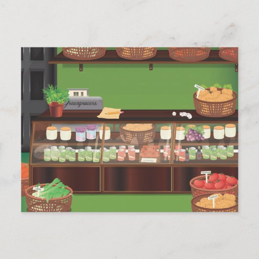 Carte Postale Magasin de fruits et légumes (Devant)