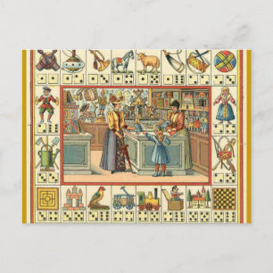 Carte Postale Magasin de jouets Français Vintage