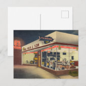 Carte Postale Magasin de pneus vintages (Devant / Derrière)