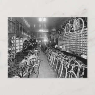 Carte Postale Magasin de vélos et de motos, 1910