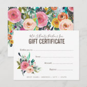 Carte Postale Magasiner Boutique Salon Modèle de certificat cade (Devant / Derrière)