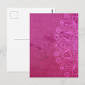 Carte Postale Magenta Mandala Zen Rustic Corps Esprit Esprit (Devant / Derrière)