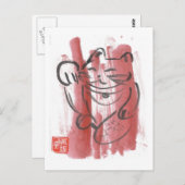 Carte postale Magenta Maneki Neko (Devant / Derrière)