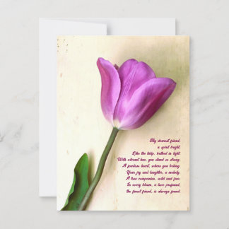 Carte Postale Magenta Tulip poétique