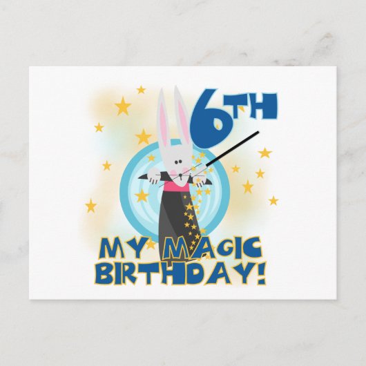 Carte Postale Magic 6th Birthday Tshirts et cadeaux (Devant)