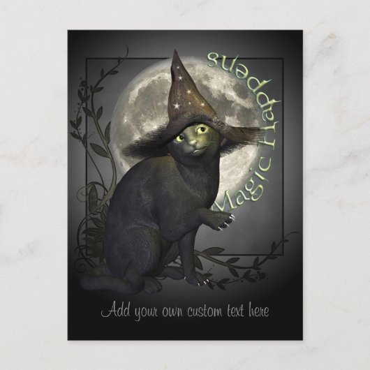 Carte postale Magic Black Cat (Devant)