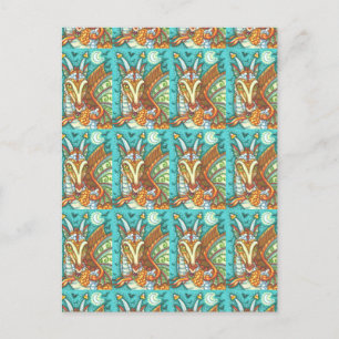 CARTE POSTALE MAGIC CANDY CORN DRAGON, IMAGINAIRE HALLOWEEN