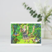 Carte Postale Magic Tea Party imaginaire jardin animaux (Debout devant)