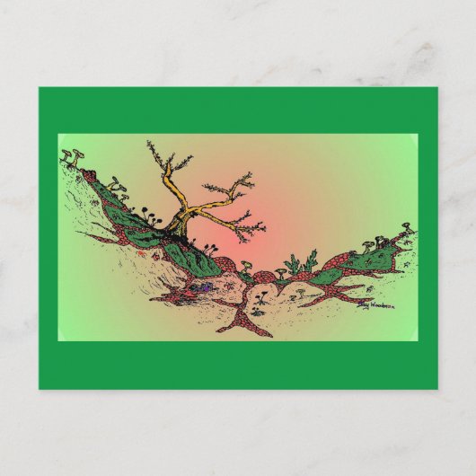 Carte postale Magic Valley Daytime Art - Vert, Ros (Devant)