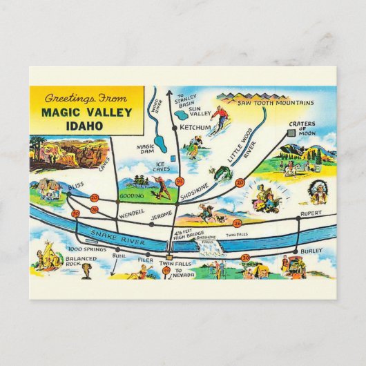 Carte Postale Magic Valley Idaho Salutation (Devant)
