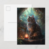 Carte Postale Magical Cat Whimsical Imaginaire Art (Devant / Derrière)