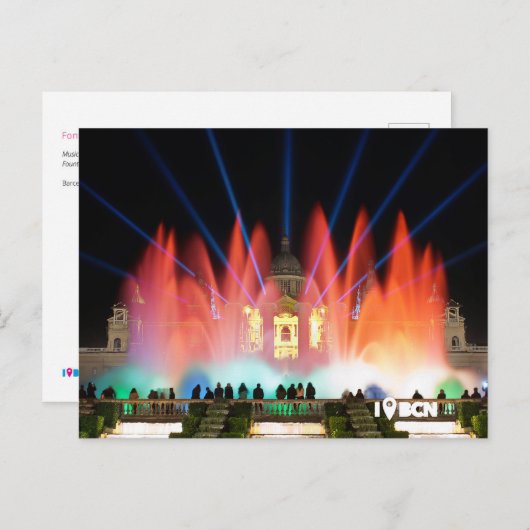 Carte Postale Magical fountain, Barcelone, Spain (Devant / Derrière)
