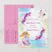 Carte Postale Magical Rainbow Baby Mermaids Fête Douche (Devant / Derrière)