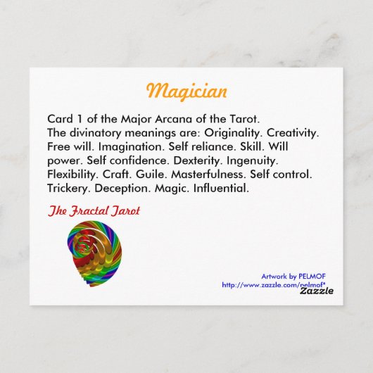 Carte Postale Magicien (Dos)