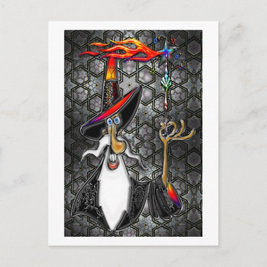 Carte Postale Magicien de l'Assistant d'incendie mystique (Devant)