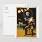 Carte Postale Magicien Harry Kellar - auto-décapitation (Devant / Derrière)